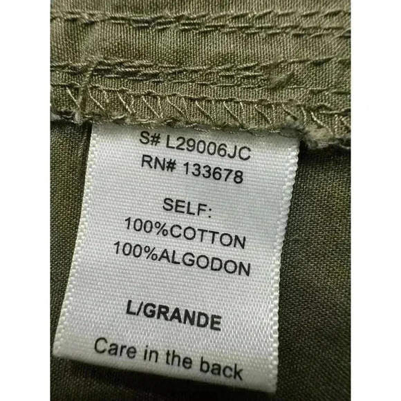 Love Tree Womens L Olive Green Military Utility Jacket Chore Pocket Zip Button - Picture 13 of 14